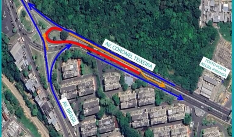 Obras do complexo viário Passarão alteram trânsito na avenida Coronel Teixeira em Manaus