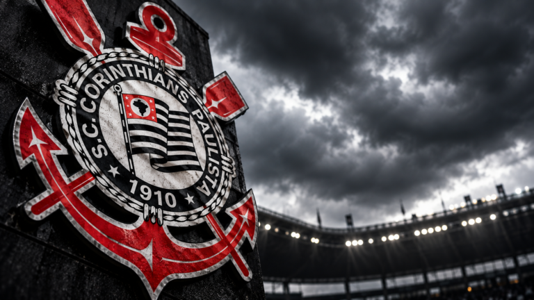 mblema do Corinthians sob tempestade
